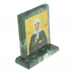 Икона настольная &amp;quot;Св. Матрона Московская&amp;quot; камень змеевик 11,5х4,5х12 см