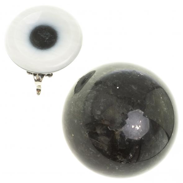 Шар камень лабрадорит 8 см на подставке 124091