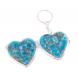 Складное зеркало брелок голубой апатит сердце 126603