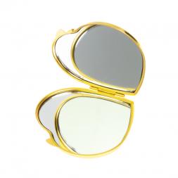 Зеркало карманное &amp;quot;Сердце&amp;quot; из малахита с хризоколлой цвет золото