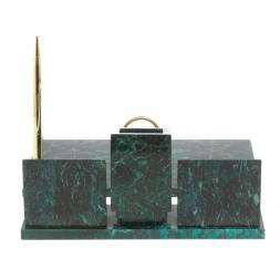 Письменный прибор "Менеджер" с гербом РФ из змеевика