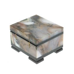 Каменная шкатулка из мохового агата 6,3х5,5х4 см
