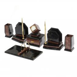 Настольный канцелярский набор "Куб" камень лемезит