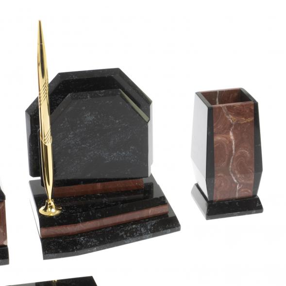 Настольный канцелярский набор &amp;quot;Куб&amp;quot; камень лемезит 119750