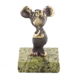 Сувенир из бронзы и змеевика &amp;quot;Мышонок&amp;quot;