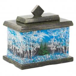 Шкатулка с рисунком из каменной крошки &amp;quot;Зима&amp;quot; 10,5х7х10 см