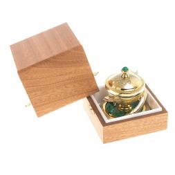 Икорница &amp;quot;Две стерлядки&amp;quot; малахит Златоуст