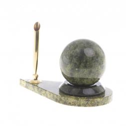 Подставка под ручку с шаром &amp;quot;Антистресс&amp;quot; камень змеевик