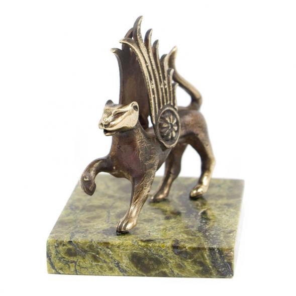 Статуэтка из бронзы &amp;quot;Ак барс&amp;quot; змеевик 116386