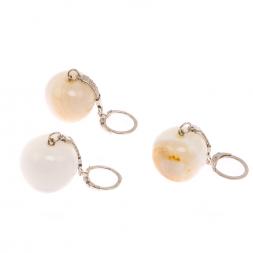 Брелок &amp;quot;Яблоко&amp;quot; из белого оникса