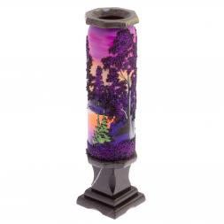 Каменная ваза &amp;quot;Рассвет&amp;quot; черный змеевик 8х8х29 см