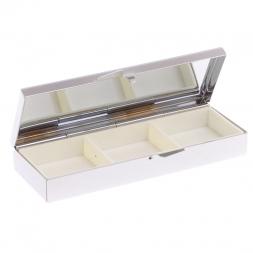 Таблетница на 3 отделения камень фиолетовый флюорит цвет серебро