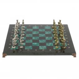 Шахматы &amp;quot;Отечественная война 1812 г.&amp;quot; доска 40х40 см шабровский змеевик