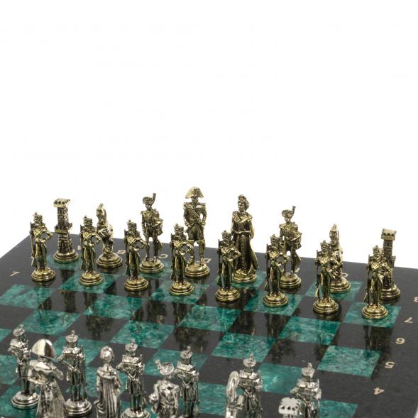 Шахматы &amp;quot;Отечественная война 1812 г.&amp;quot; доска 40х40 см шабровский змеевик 126825