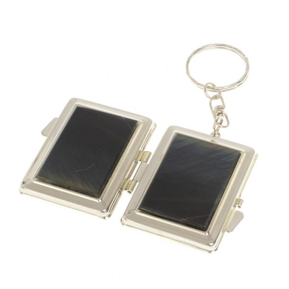 Складное зеркало брелок из соколиного глаза прямоугольное 126980