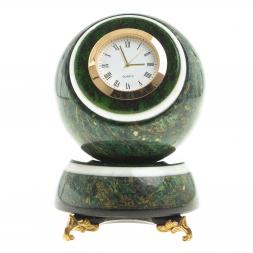 Часы Шар Антисресс из змеевика 8,5х8,5х12,5 см