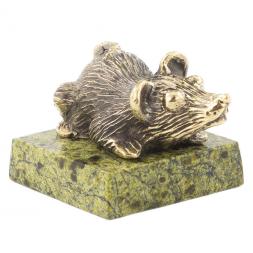 Статуэтка &amp;quot;Крыса пучеглазая&amp;quot; из бронзы и змеевика