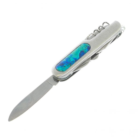 Нож мультитул складной 7 в 1 с камнем азурит 129144