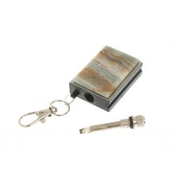 Брелок огниво &amp;quot;Вечная спичка&amp;quot; с накладкой из камня шайтанский переливт 2,8х1,3х5 см