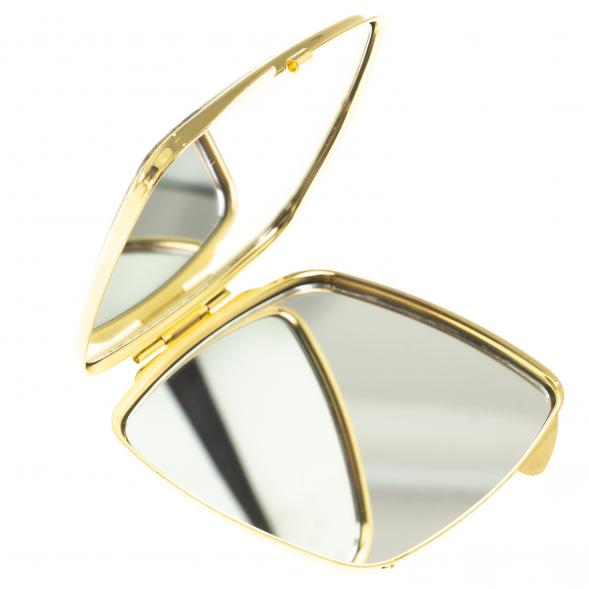 Зеркальце закругленное из змеевика с ящерицей цвет золото 124186