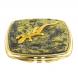 Зеркальце закругленное из змеевика с ящерицей цвет золото 124186