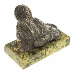 Статуэтка из бронзы на подставке из змеевика &amp;quot;Гейша&amp;quot;