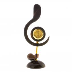 Часы из черного обсидиана &amp;quot;Скрипичный ключ&amp;quot;