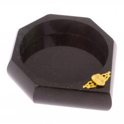 Пепельница из черного змеевика с накладкой