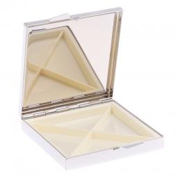 Таблетница на 4 отделения камень змеинная яшма цвет серебро