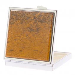 Таблетница на 4 отделения камень змеинная яшма цвет серебро