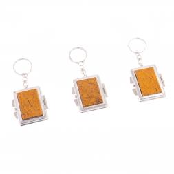 Складное зеркало брелок из змеиной яшмы прямоугольное