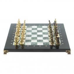 Шахматы &amp;quot;Турецкие&amp;quot; из бронзы змеевика и мрамора 32х32 см