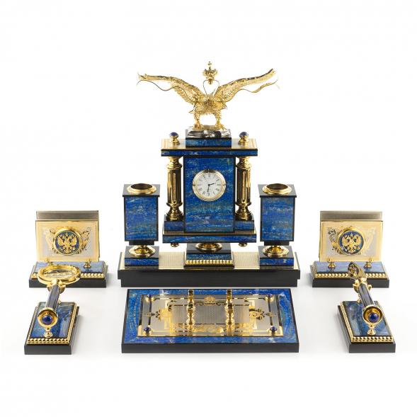 Настольный набор &amp;quot;Двуглавый орел&amp;quot; из лазурита 119282