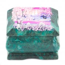 Шкатулка с расписной крышкой зима 8х6х5,5 см