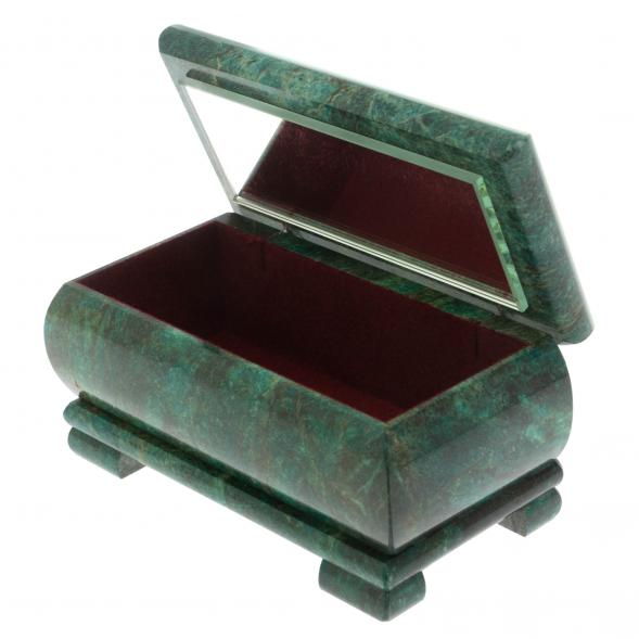 Шкатулка &amp;quot;Зима. Беседка&amp;quot; из змеевика 16х8х7,5 см 128848