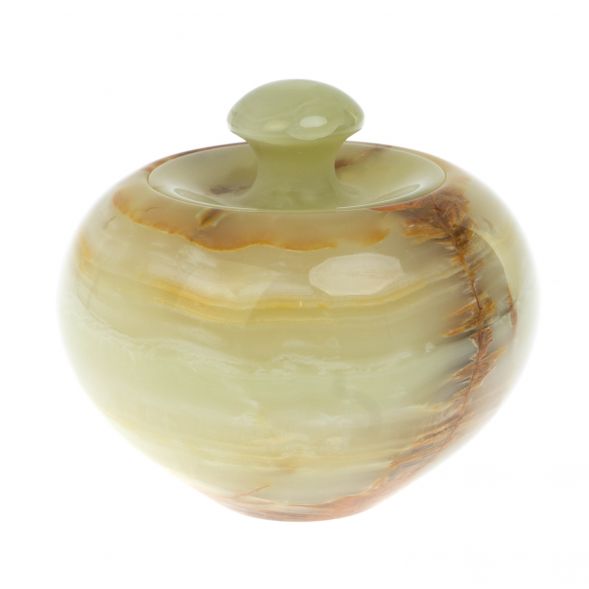 Шкатулка-яблоко из оникса 12х12х10,5 см (5) 128994