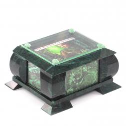 Шкатулка для украшений с фоторамкой камень змеевик 20,5х17,5х11 см