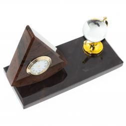 Мини-набор с глобусом &quot;Треугольник&quot; камень обсидиан