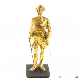 Каминные часы из бронзы &amp;quot;Петр 1 Великий&amp;quot; камень змеевик