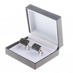 Запонки камень мусковит прямоугольные