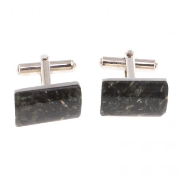 Запонки камень мусковит прямоугольные 124414