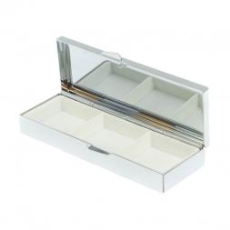 Таблетница на 3 отделения камень жельбертит цвет серебро