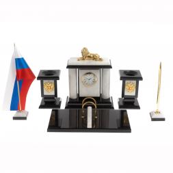 Настольный набор &amp;quot;Лев&amp;quot; из мрамора