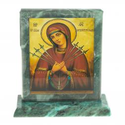 Икона настольная &amp;quot;Семистрельная&amp;quot; камень змеевик 11,5х4,5х12 см