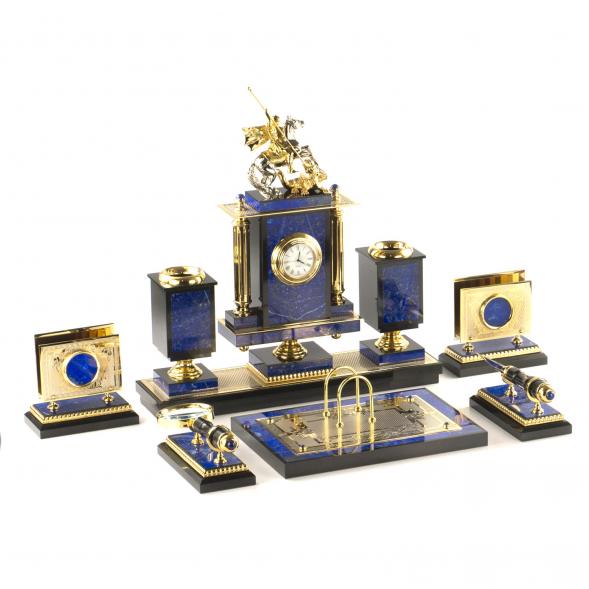 Письменный прибор из лазурита &amp;quot;Георгий Победоносец&amp;quot; 121239