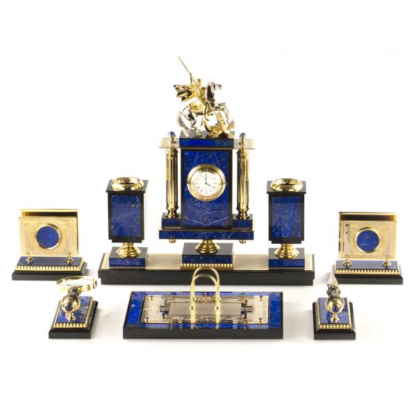 Письменный прибор из лазурита &amp;quot;Георгий Победоносец&amp;quot; 121239