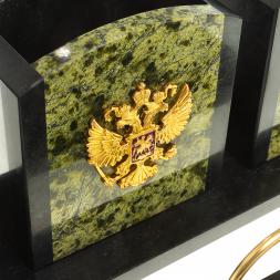 Настольный набор из змеевика "Канцелярский" с гербом РФ