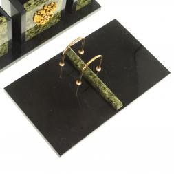 Настольный набор из змеевика "Канцелярский" с гербом РФ