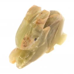 Статуэтка из оникса "Заяц" зелено-коричневый 6,5х2х5 см (2,5)