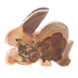 Статуэтка из оникса "Заяц" зелено-коричневый 6,5х2х5 см (2,5)